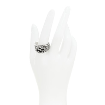 GUCCI Sterling Silver Interlocking GG Signet Ring 64 10.75