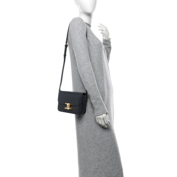 CELINE Shiny Calfskin Teen Triomphe Dark Grey