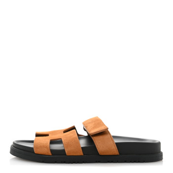 HERMES Suede Goatskin Womens Chypre Sandals 36.5 Naturel HERMES Suede Goatskin Womens Chypre Sandals 36.5 Naturel