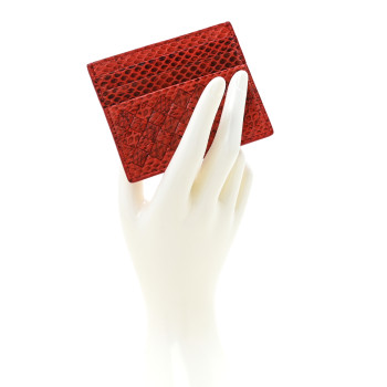 BOTTEGA VENETA Ayers Intrecciato Card Holder Red