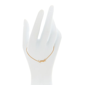 SAINT LAURENT Brass Monogram Charm Bracelet Gold
