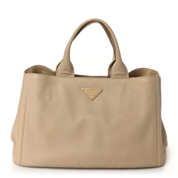 PRADA Vitello Daino Tote Beige