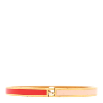 FENDI Enamel Fendista Bracelet Gold Pink Rosso