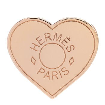 HERMES Rose Gold Plated Brass Mini Coeur Twilly Scarf Ring