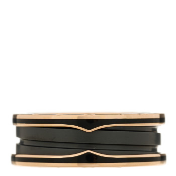 BULGARI 18K Rose Gold Black Ceramic Matte B.Zero1 Two-Band Ring 62 10