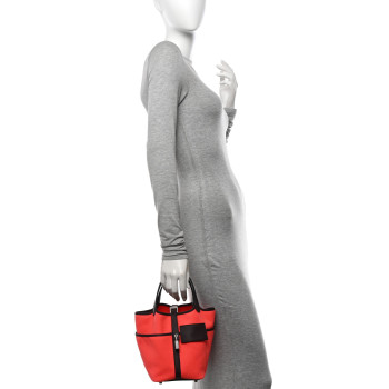 HERMES Toile Goeland Swift Cargo Picotin Lock 18 Rouge Sellier Rose Texas