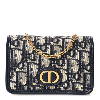 CHRISTIAN DIOR Oblique Nano 30 Montaigne Pouch Blue