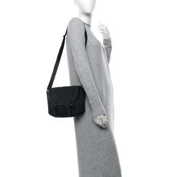 GUCCI Monogram Small Double Buckle Flap Messenger Bag Black