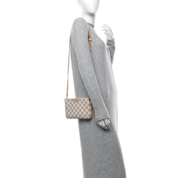 LOUIS VUITTON Damier Azur Double Zip Pochette