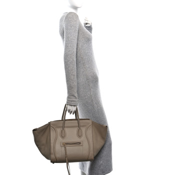 CELINE Supple Calfskin Medium Phantom Luggage Beige