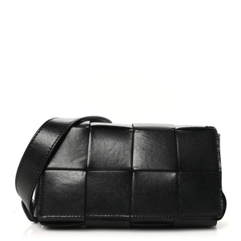 BOTTEGA VENETA Nappa Maxi Intreccio The Belt Cassette Bag Black