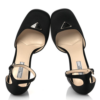 PRADA Satin Platform Pumps 39.5 Black