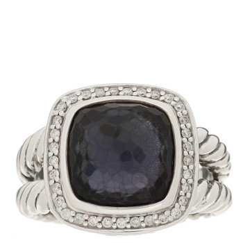 DAVID YURMAN Sterling Silver Diamond Black Orchid 11mm Albion Ring 57 8