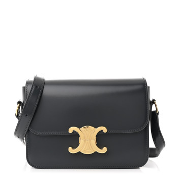 CELINE Shiny Calfskin Teen Triomphe Dark Grey