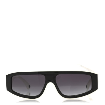 CHANEL Acetate Cat Eye Sunglasses 6057 Black White