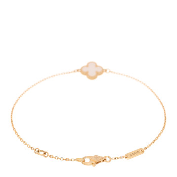 VAN CLEEF & ARPELS 18K Yellow Gold Mother of Pearl Sweet Alhambra Bracelet