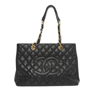 CHANEL Caviar Quilted Grand Shopping Tote GST Black