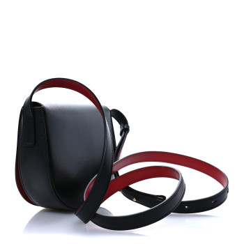 SALVATORE FERRAGAMO Calfskin Gancio City Saddle Bag Black