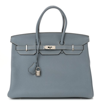 HERMES Togo BIRKIN 35 Bleu Lin
