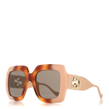 GUCCI Acetate Square Frame Chain Sunglasses GG1022S Brown