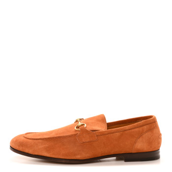 GUCCI Suede Horsebit Mens Jordaan Loafers 11 Harness Brown
