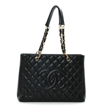 CHANEL Caviar Quilted Grand Shopping Tote GST Black