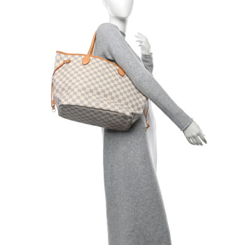 LOUIS VUITTON Damier Azur Neo Neverfull MM Rose Ballerine