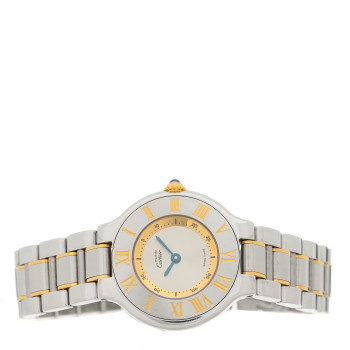 CARTIER Stainless Steel 18K Yellow Gold 28mm Must de 21 Quartz Watch