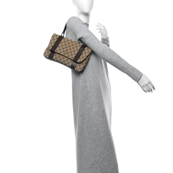 GUCCI Monogram Satchel Dark Brown