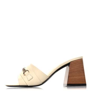 GUCCI Calfskin Signoria Sandals 37 New Ivorie
