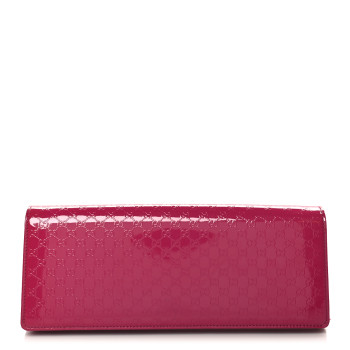 GUCCI Patent Microguccissima Small Broadway Clutch Peonia Flower