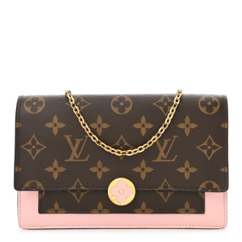 LOUIS VUITTON Monogram Flore Chain Wallet Rose Ballerine