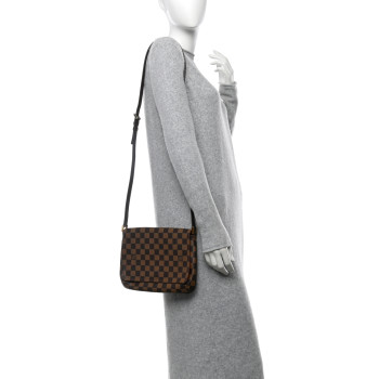 LOUIS VUITTON Damier Ebene Musette Tango Long Strap
