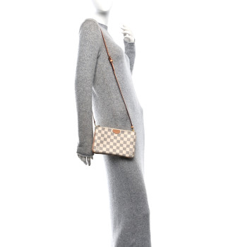 LOUIS VUITTON Damier Azur Double Zip Pochette