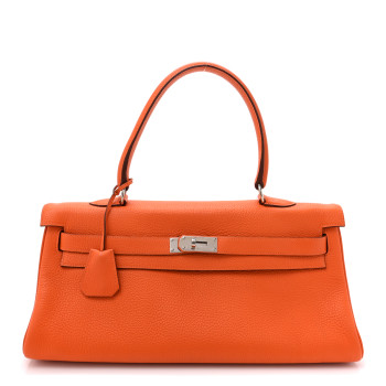 HERMES Taurillon Clemence Shoulder Kelly 42 Orange