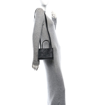 TELFAR Vegan Leather Small Shopping Bag Black