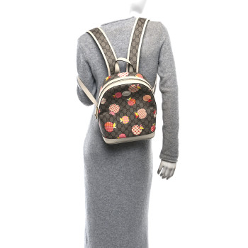 GUCCI GG Supreme Monogram Les Pommes Small Retro Interlocking G Dome Backpack Beige Multicolor Mystic White