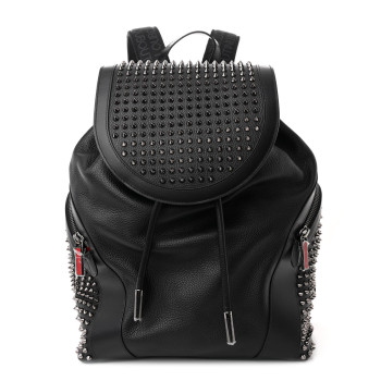 CHRISTIAN LOUBOUTIN Calfskin Spiked Explorafunk Backpack Black