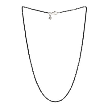 DAVID YURMAN Sterling Silver Stainless Steel 1.7mm Box Chain Necklace Black