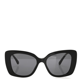 CHANEL Acetate Strass Polarized Square Sunglasses 5422-B Black