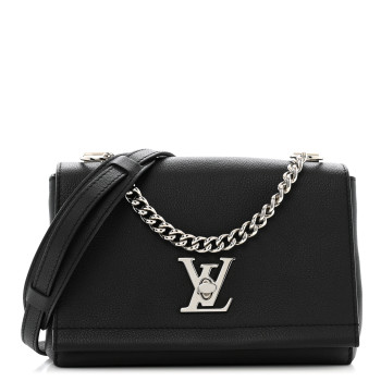 LOUIS VUITTON Calfskin Lockme II Chain Bag BB Black