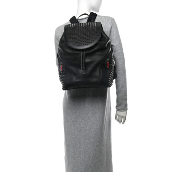 CHRISTIAN LOUBOUTIN Calfskin Spiked Explorafunk Backpack Black