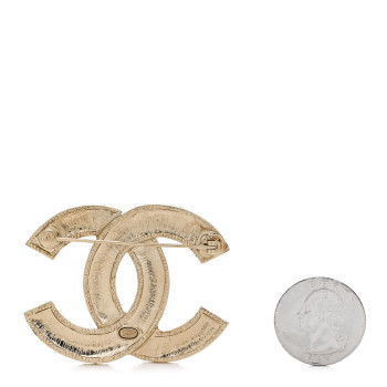 CHANEL Metal Crystal CC Brooch Yellow Red Blue
