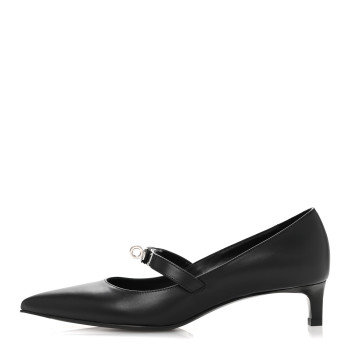 HERMES Calfskin Kiara 40 Pumps 36 Black