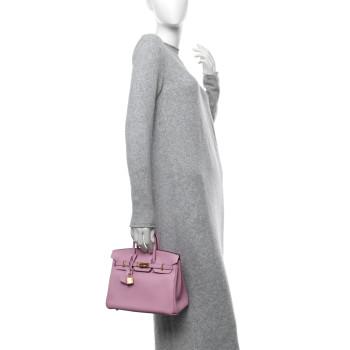 HERMES Swift Birkin 25 Mauve Sylvestre