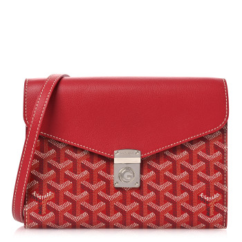 GOYARD Goyardine Calfskin Chypre Wallet Pouch Red