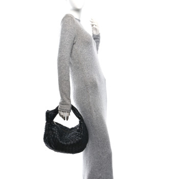 BOTTEGA VENETA Nappa Intrecciato Teen Jodie Hobo Black