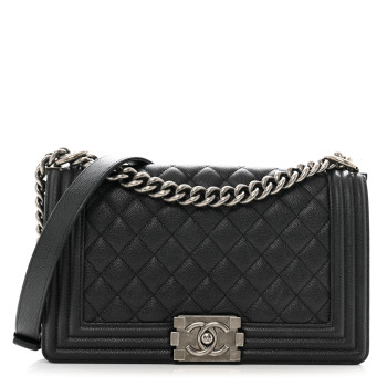 CHANEL Caviar Quilted Medium Boy Flap Black