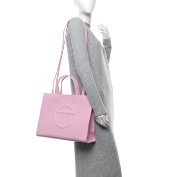 TELFAR Vegan Leather Medium Shopping Bag Bubblegum