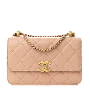 CHANEL Calfskin Quilted Mini Perfect Fit Flap Beige
